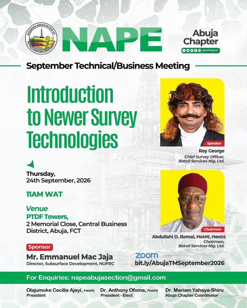 NAPE Abuja Chapter September Technical/Business Meeting | 24 September 2026