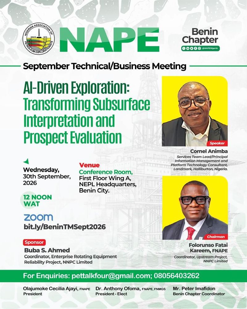 Benin Chapter September Technical/Business Meeting